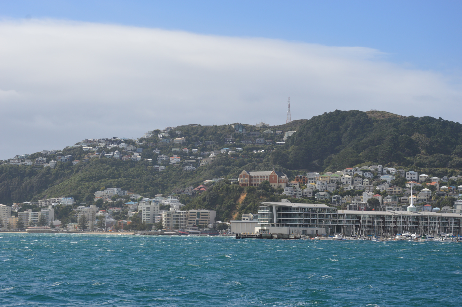 Wellington waterfrontról háttérben Mt Victoria