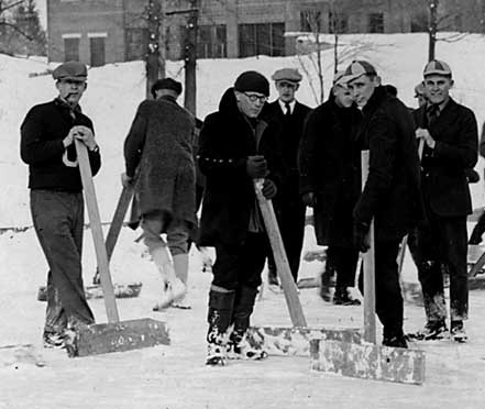 A Piece of UConn History Photo Ice Clearing - 1920s -