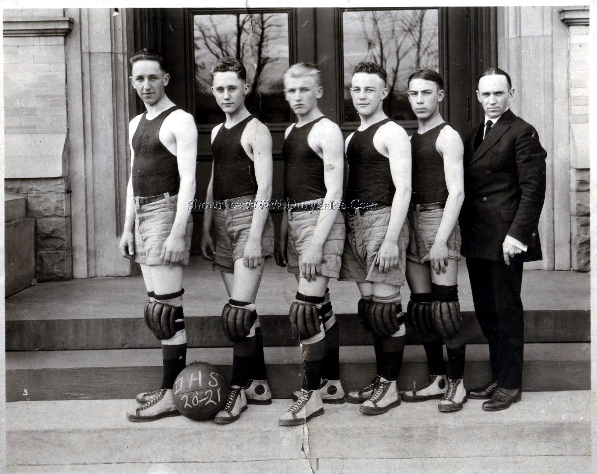 PA Duryea 1920 1921 Basketball Team Donley Harold on Right