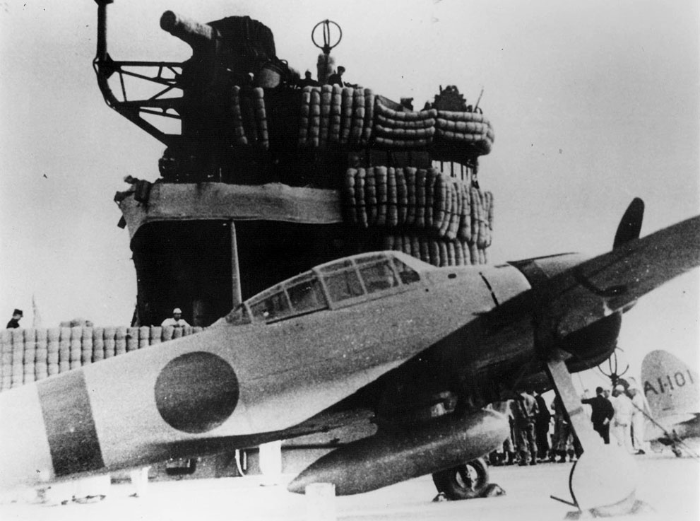 An A6M-2 Zero fighter aboard the Imperial Japanese Navy carrier 