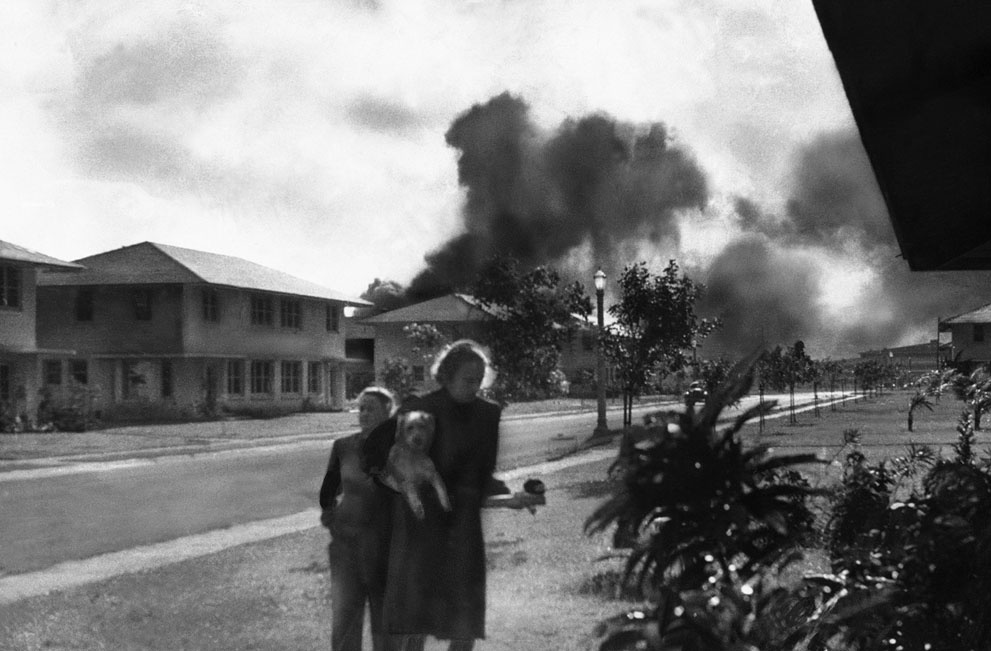 Officers wives, investigating explosions and seeing a smoke pall