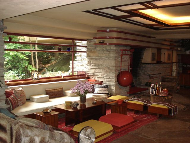 Fallingwater sitting area