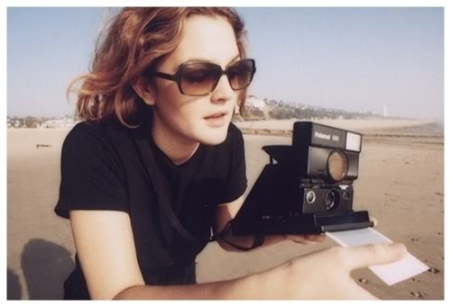 Drew Barrymore and a Polaroid