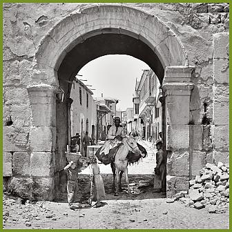 street. damascus syria. 1900-1920