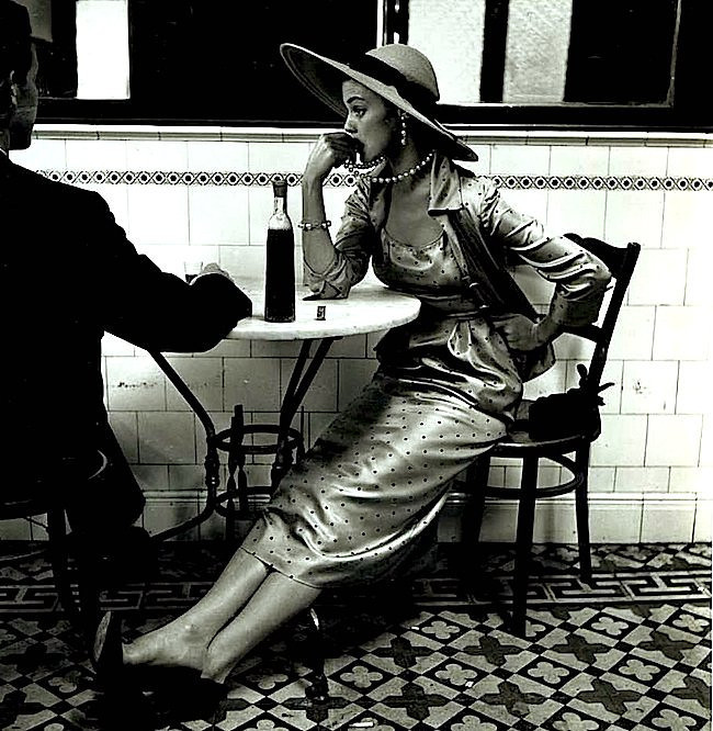 Vogue, Fashion Photograph café in Lima Peru, 1948