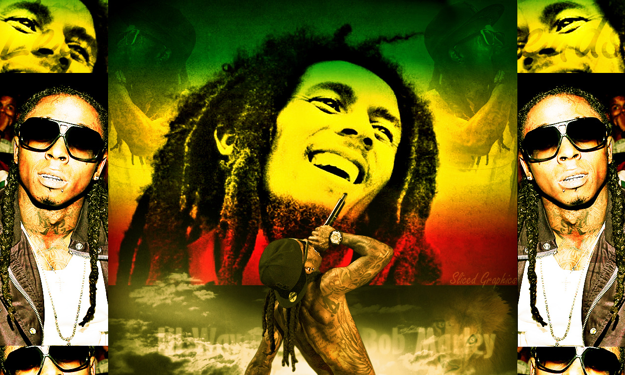 Lil wayne and Bob Marley by SlicedGraphics