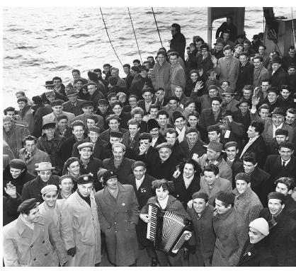 These Hungarian refugees were part of the U.S. Navy's sea lift,w