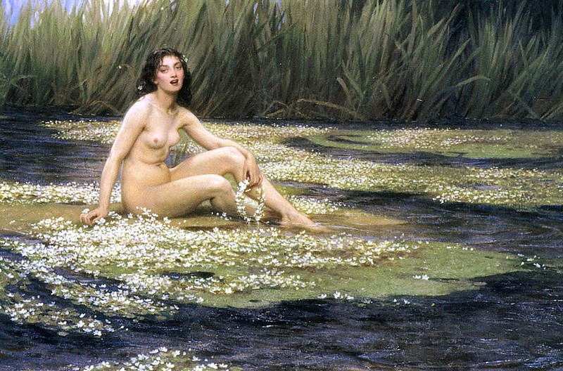 1909 herbert draper the water nymph-detail