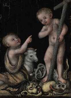 lucas cranach the elder and studio the infant christ and saint j