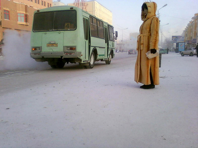 -46°C in Yakutsk City, Siberia Russia..