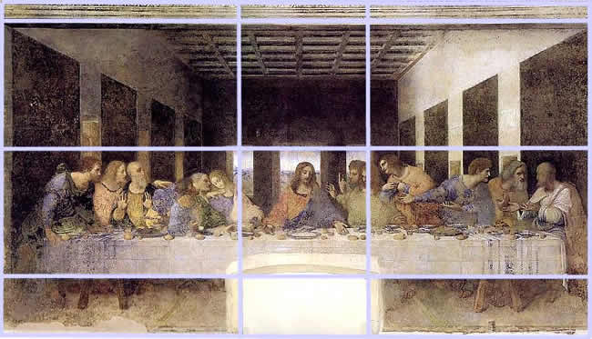Leonardo da Vinci (1452-1519) - The Last Supper (1495-1498)-gold