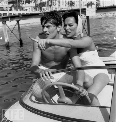 Cannes 9 The gorgeous Alain Delon and Bella Darvi.png