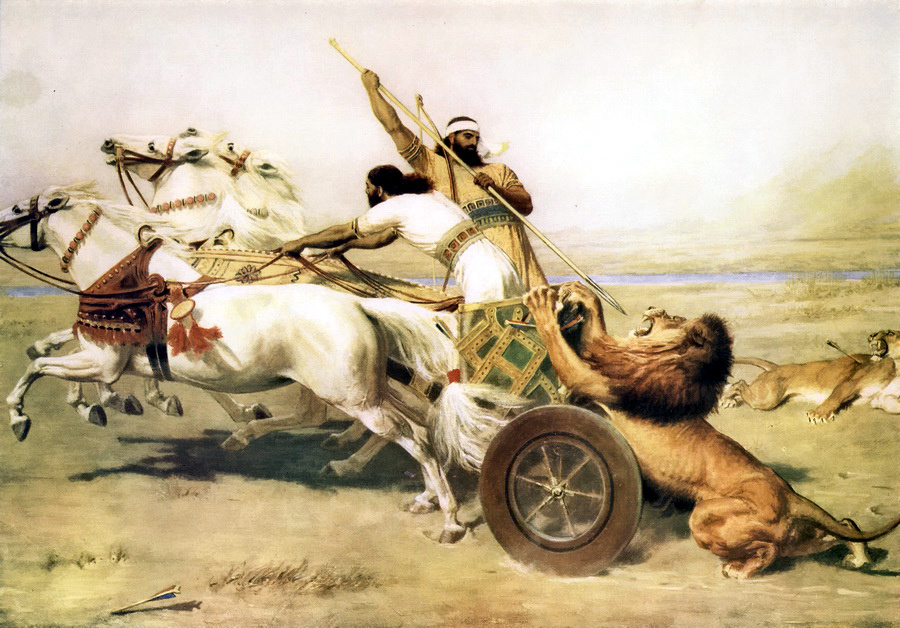 assyrian royal lion hunt4