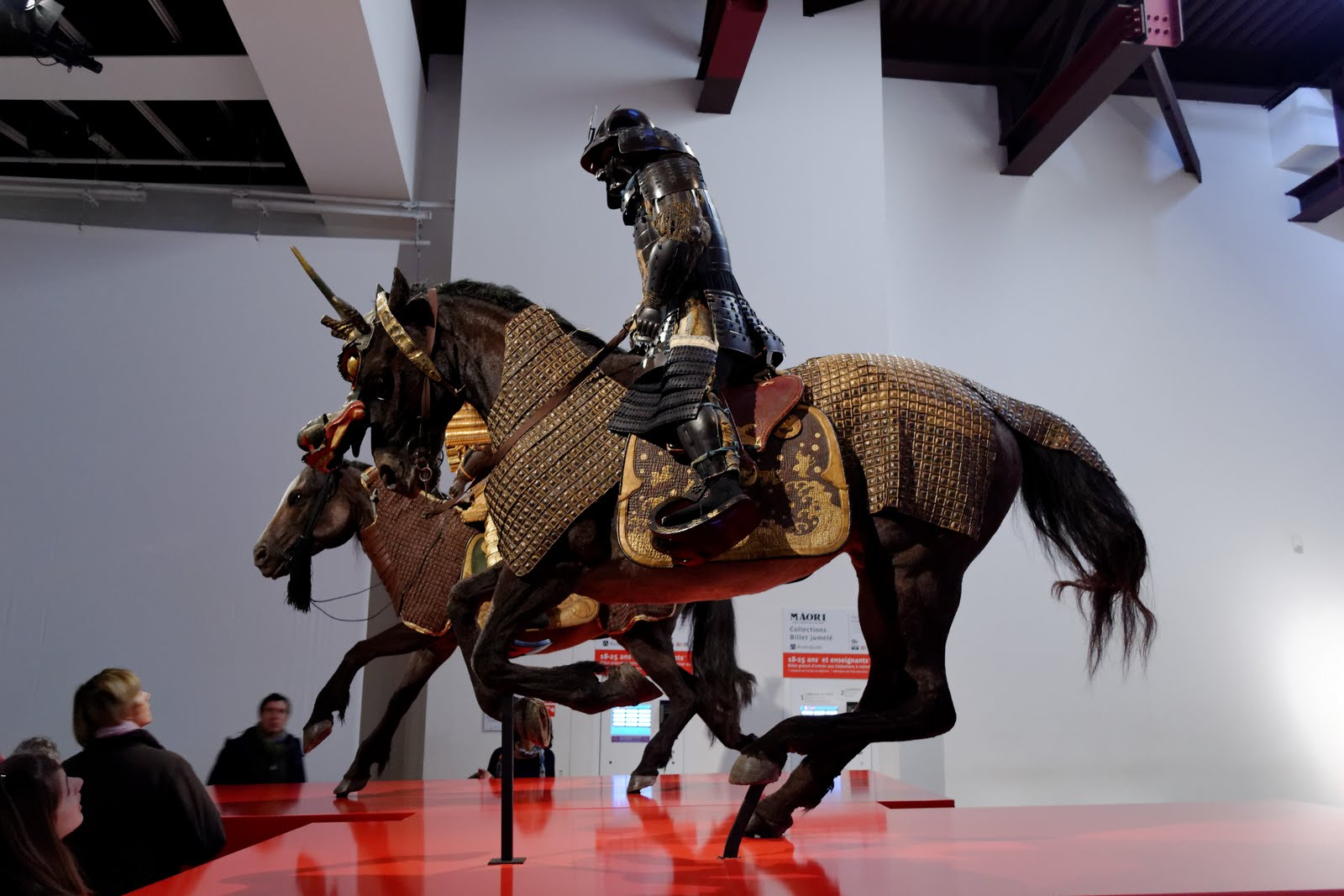 Mounted samurai showing uma yoroi or bagai (horse armor) 10