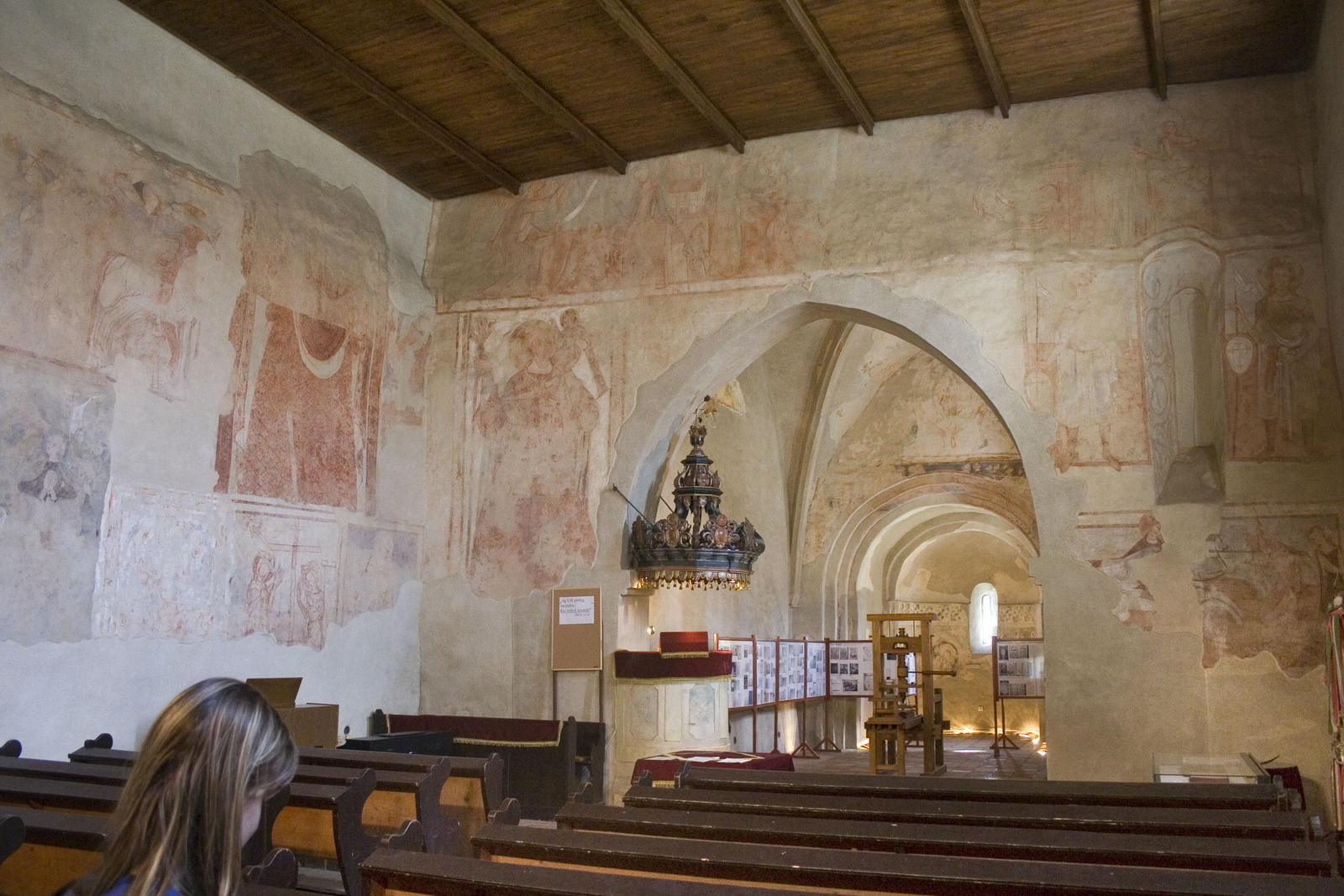 Vizsoly Reformed Romanesque church interior XIII Centhury