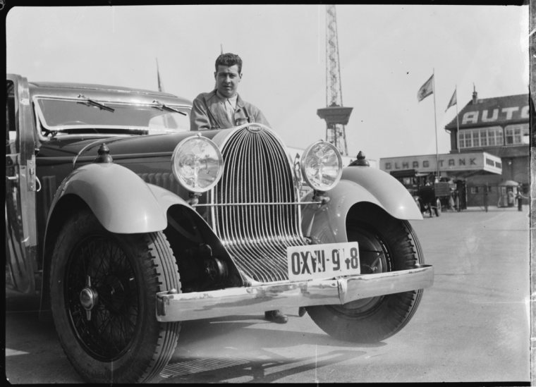 Prince Lobkowicz with a Bugatti.