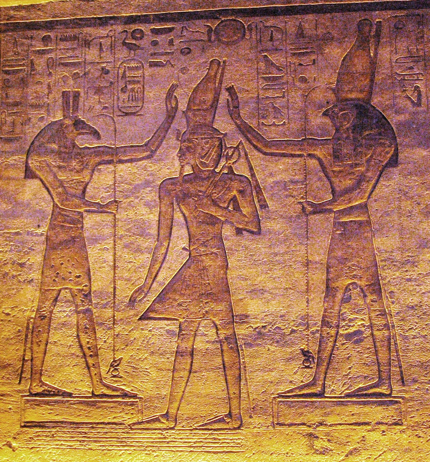 Seth and Horus adoring Ramesses