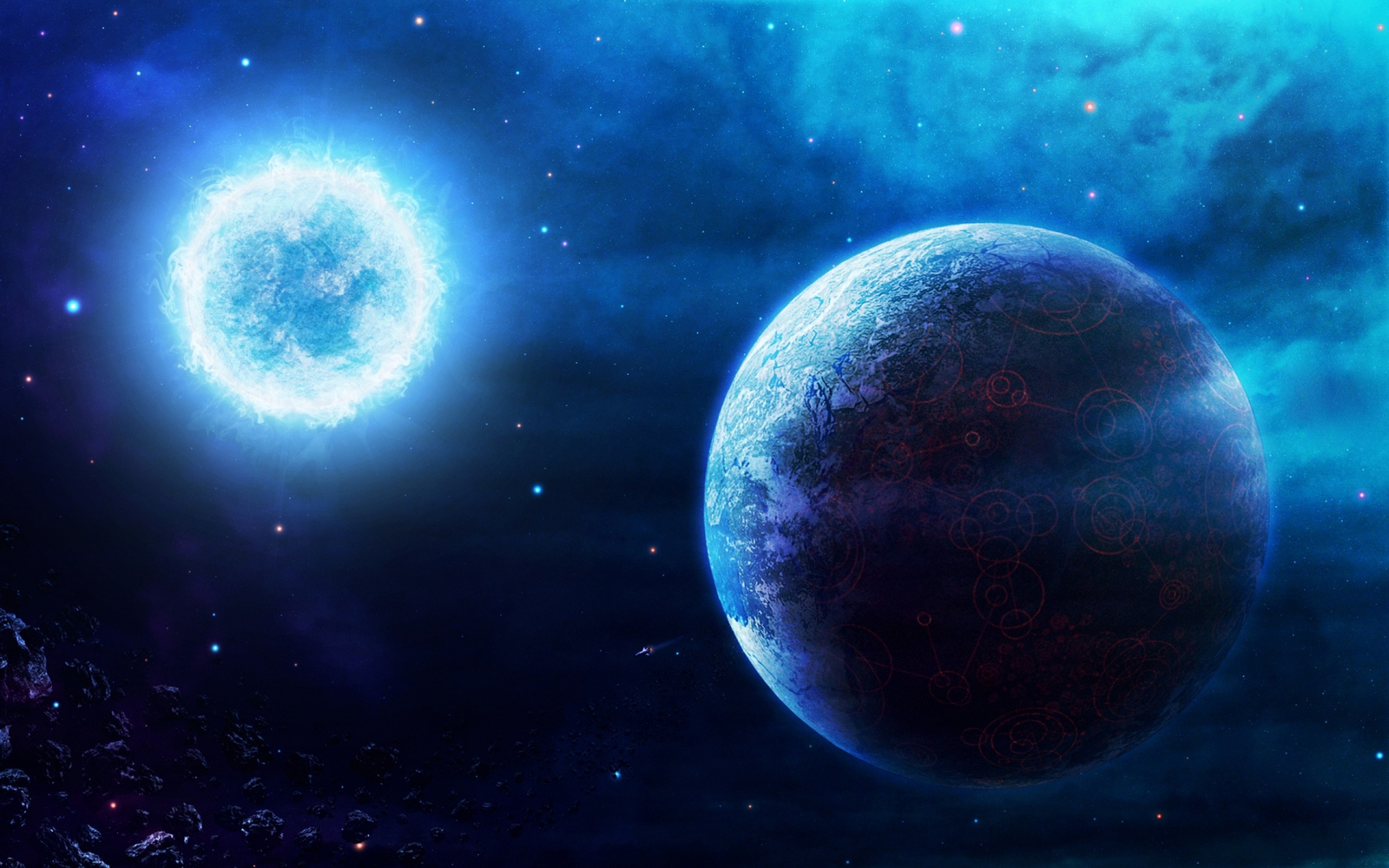 blue outer space planets 1920x 2560x1600 wallpaperhi.com