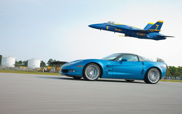112 0908 02z+2009 chevrolet corvette ZR1 blue angel+side