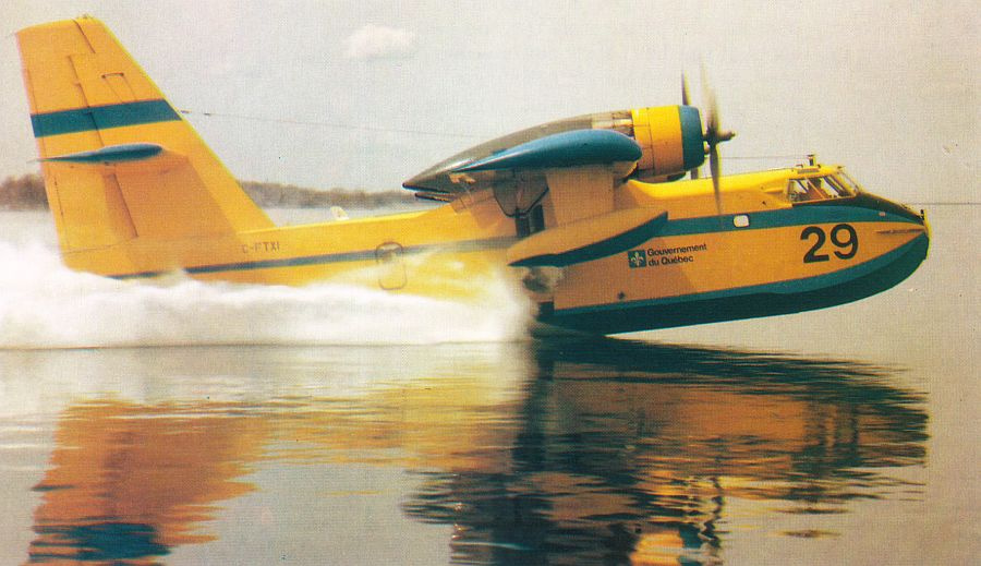 Canadair CL-215T takes on water