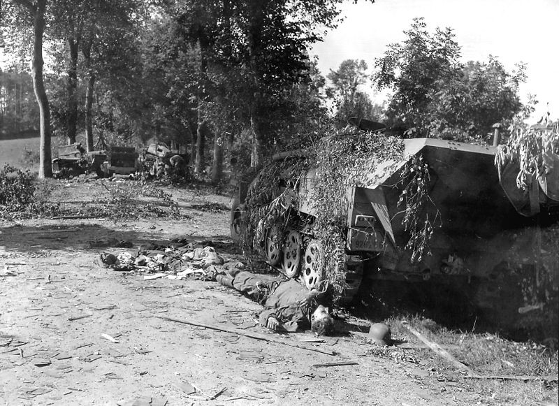 800px-Battle of Mortain - Devastated German Tank