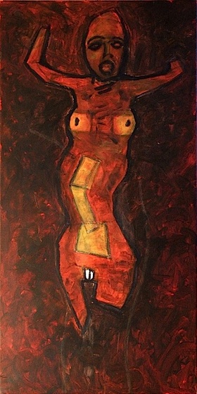 MADONNA 21.akril,olaj,vászon, 80x40cm,2007