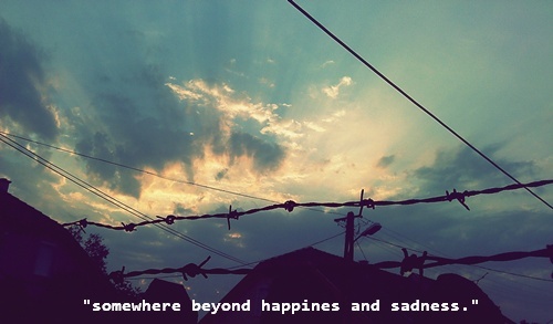 Somewhere beyond happines and sandness.♥