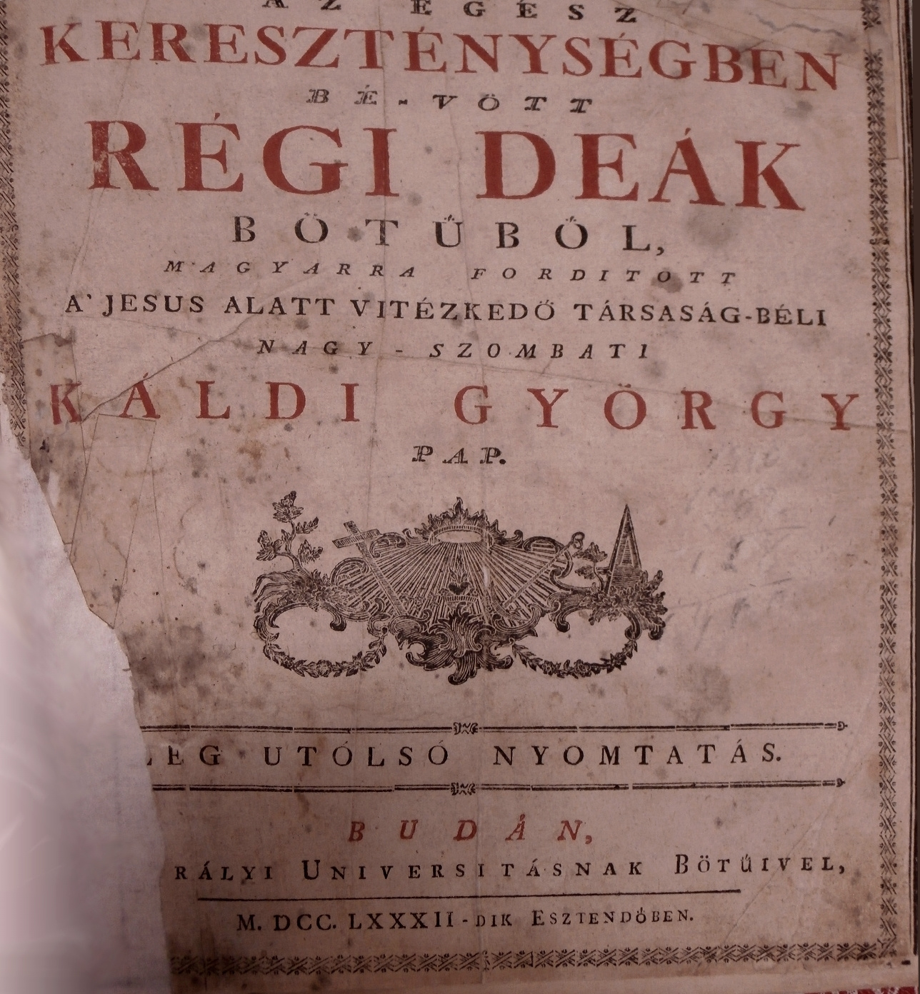 Káldi biblia 1782-ből