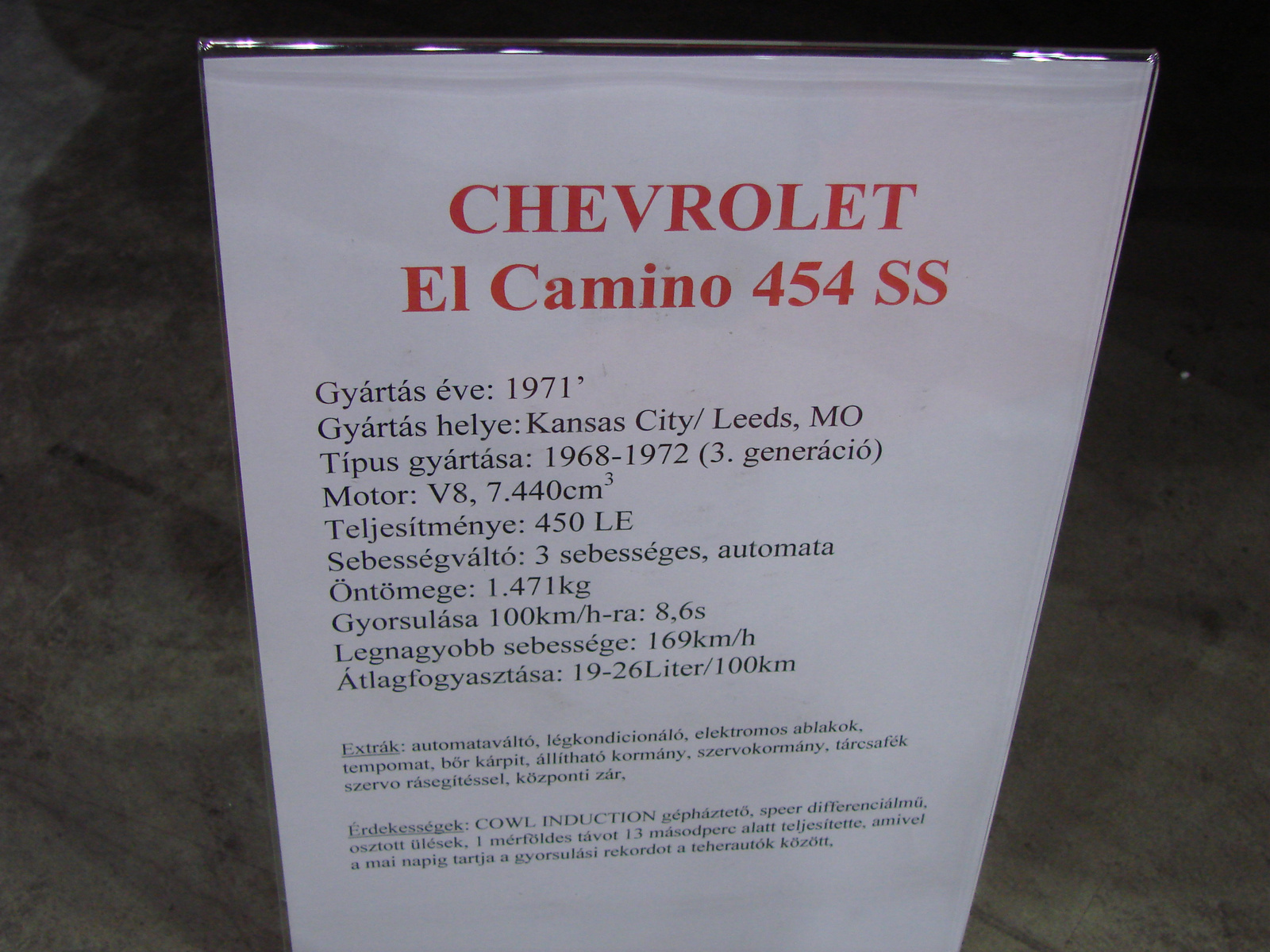 Chevrolet El Camino SS 454