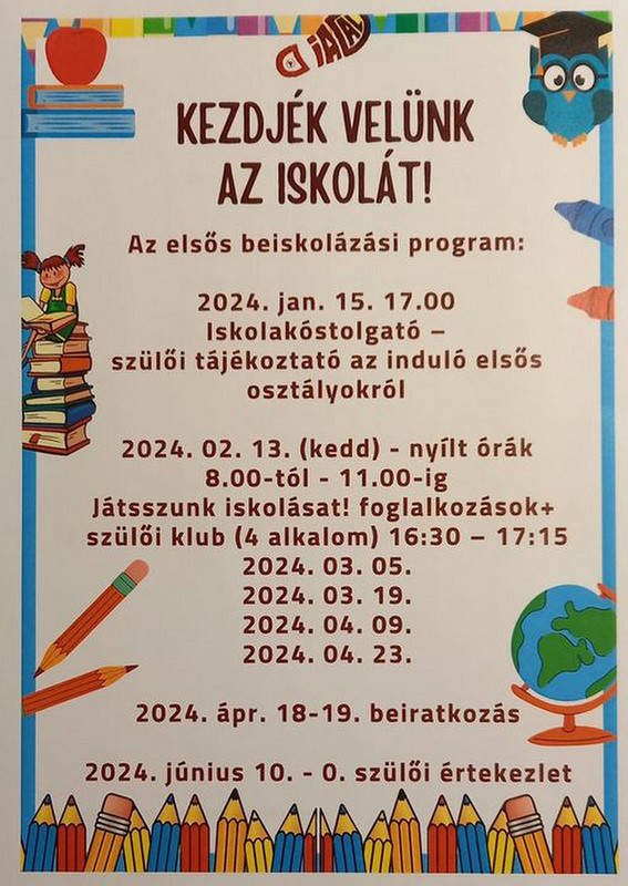 Diadal Úti Általános Iskola: beiskolázás1 2024 - indafoto.hu