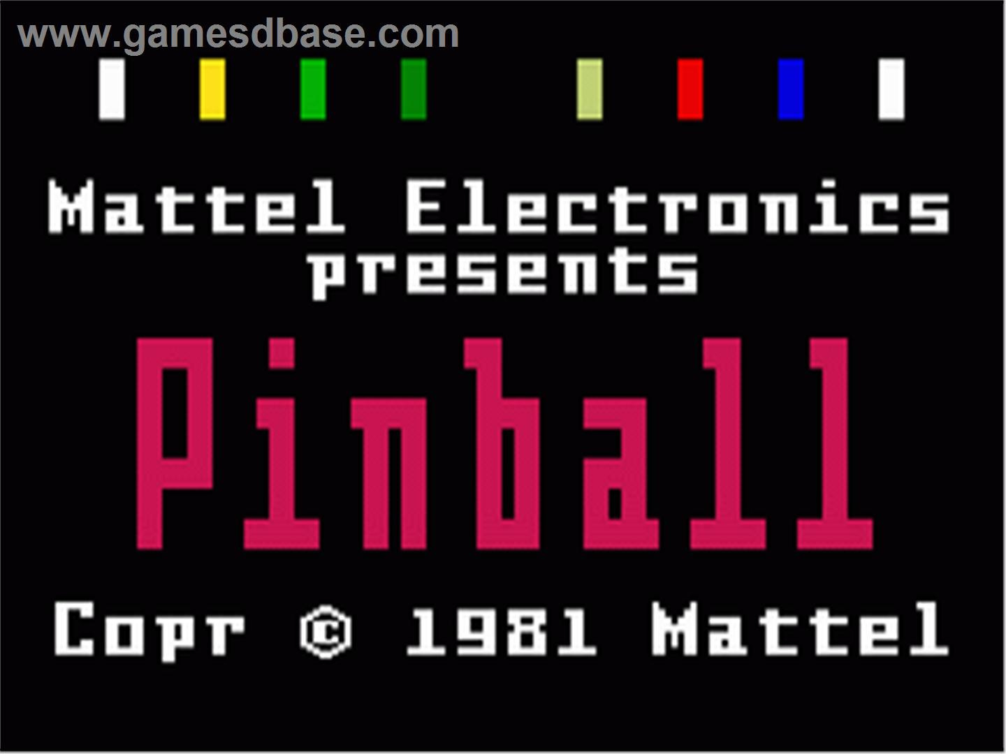 Pinball - 1983 - Mattel Electronics
