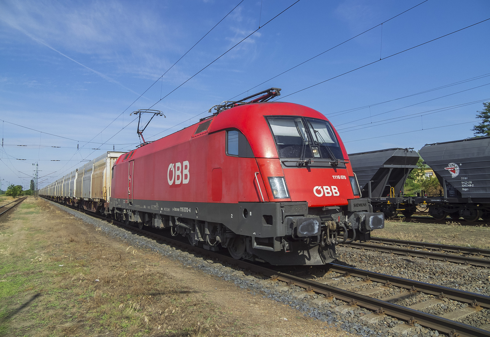 ÖBB 1116 070 fűrészporvonattal Nagyszentjánoson