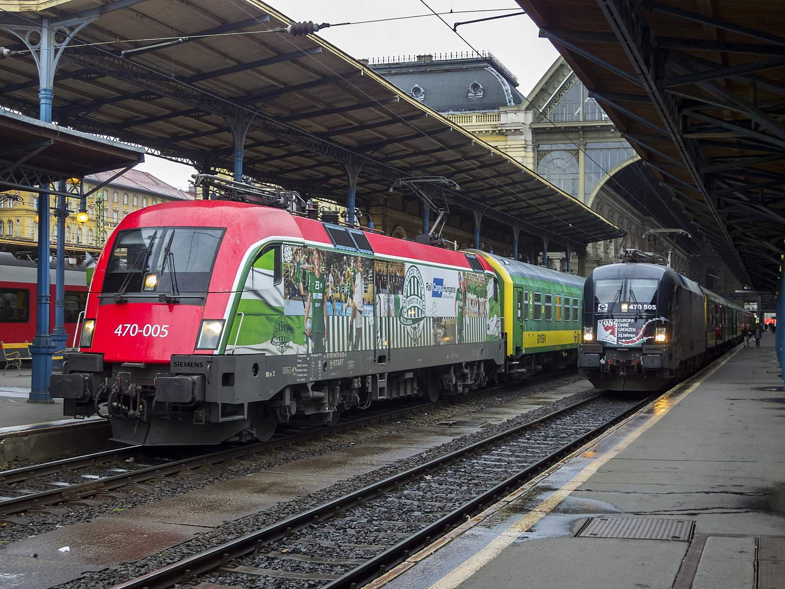 MÁV 470 005 "Fradi-lok" és GYSEV 470 505 ex. Széchenyi