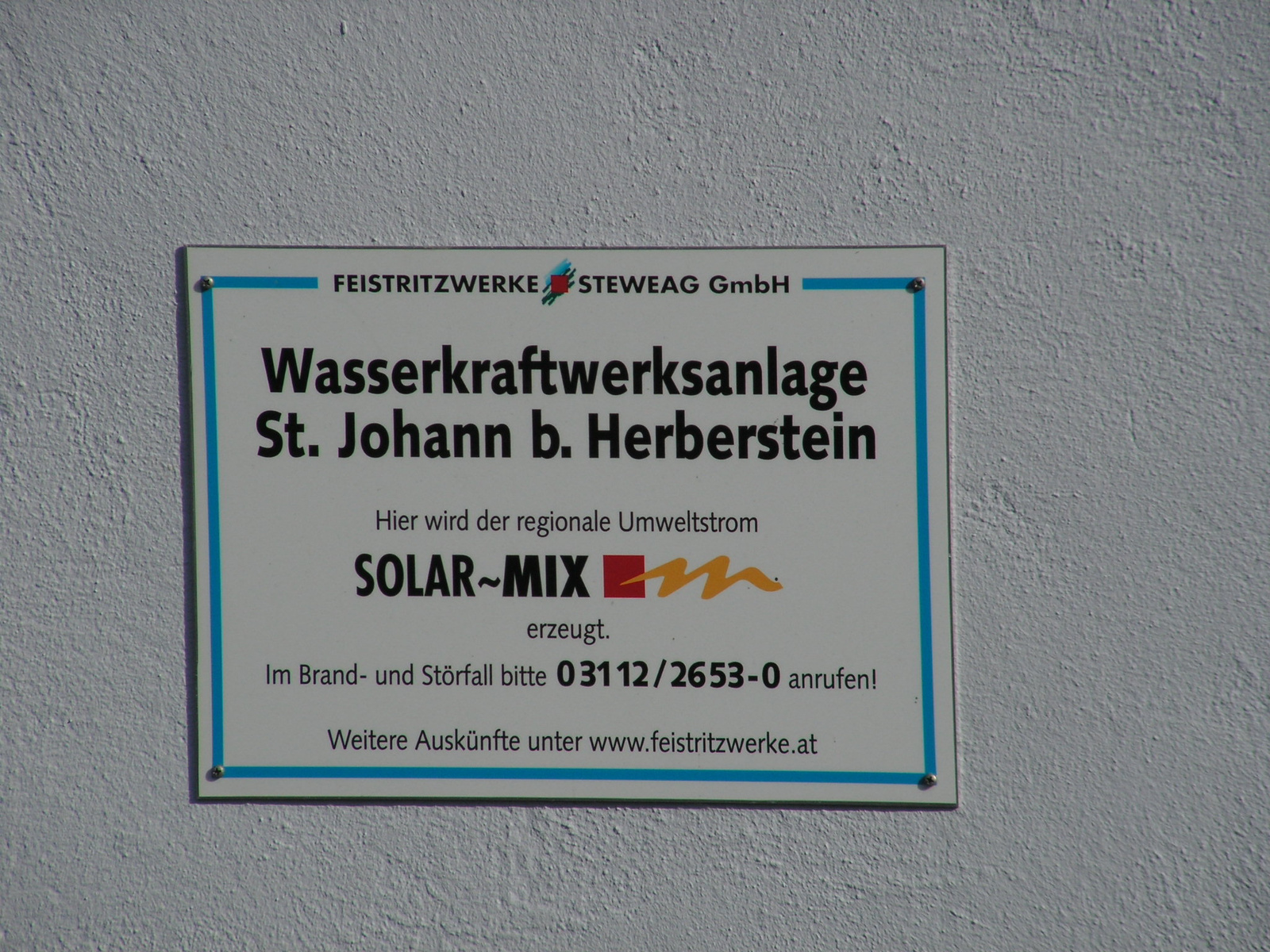 St. Johann bei Herberstein, vízi erőmű a Feistritzen,