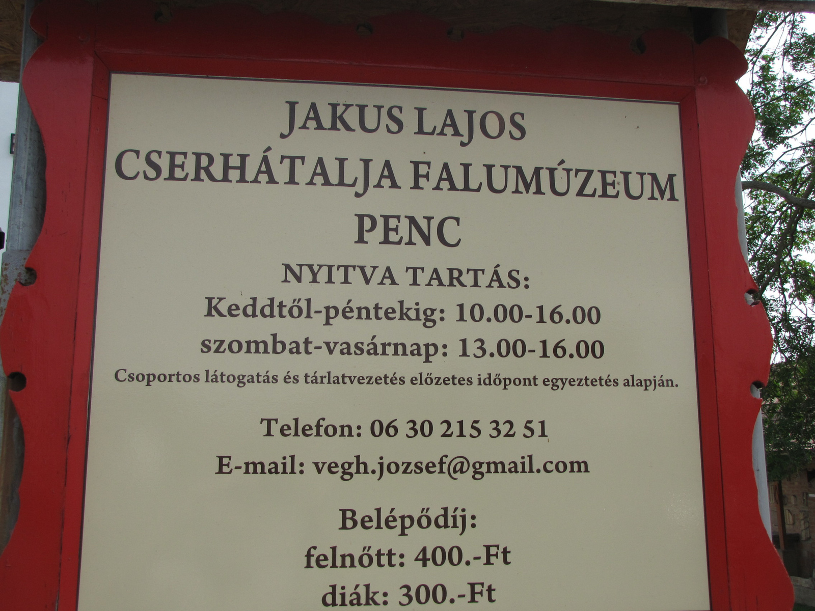 Penc, Jakus Lajos Cserhátalja Falumúzeum, SzG3