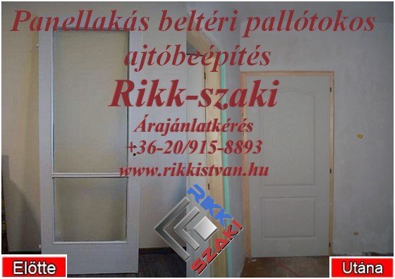 panellakás beltéri pallótokos ajtóbeépítés Rikk-szaki 06-20-915-