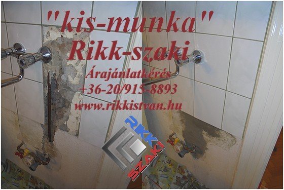 csőtörés utáni burkoló javítási munka Rikk-sazki 06-20-915-8893