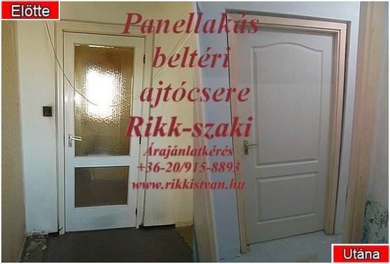Panel lakás szoba ajtóbeépítés Rikk-szaki 06-20-915-8893