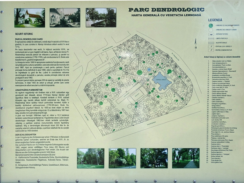 Nagykároly - arborétum térkép