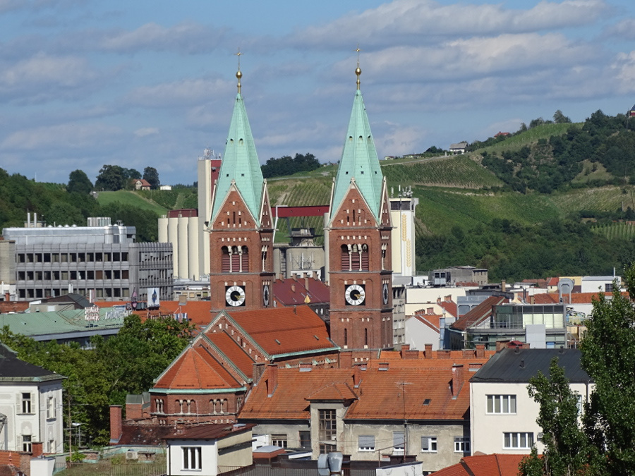 Maribor - Stolna székesegyház tűztoronyból kilátás 1