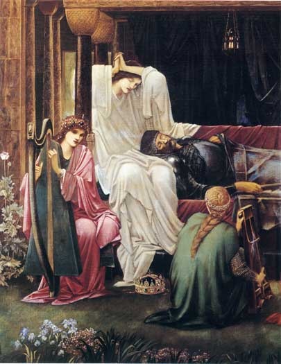 The last sleep of Arthur, sir edward burne-jones, szent koronáva