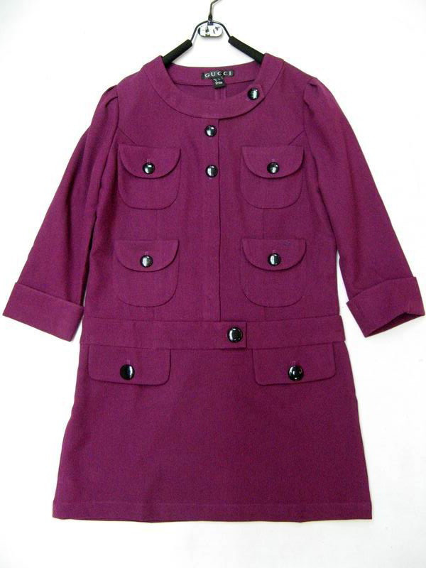 90924C-48  GUCCI PURPLE WOOL COAT SIZE 2 4 6 PRICE USD45