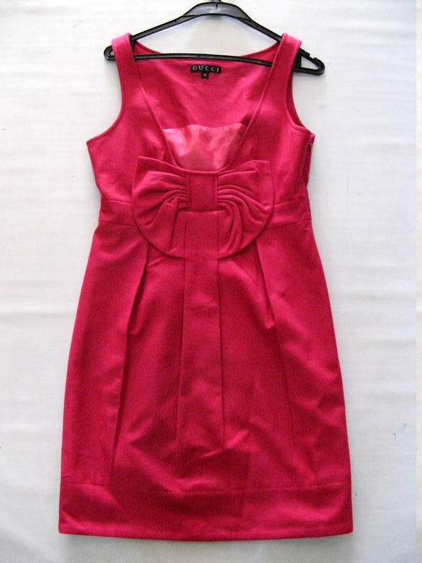 91009B-9A  GUCCI RED WOOL DRESS SIZE 2 4 6 PRICE USD39