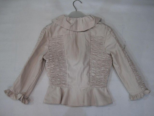 90713B-23 CHANEL BEIGE COTTON&POLYESTER TOP SIZE 2 4 6(BACK) PRI