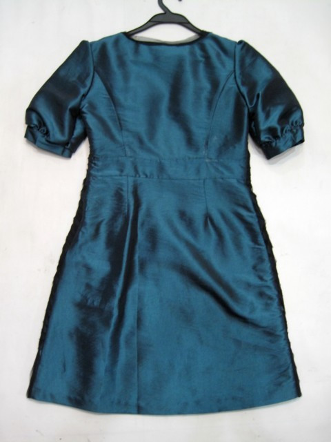 90920B-11 DKNY GREEN POLYESTER&SILK DRESS SIZE 2 4 6(BACK) PRICE