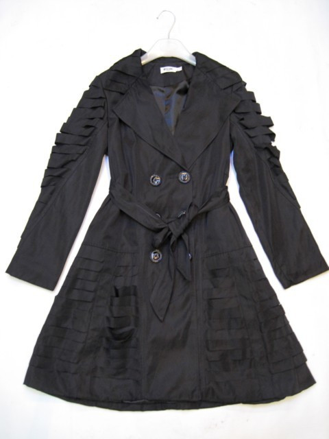 90920B-01A MOSCHINO BLACK COTTON&POLYESTER DUSTCOAT SIZE 2 4 6 P