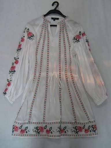 90804A-14 ANNASUI WHITE COTTON&POLYESTER DRESS SIZE 2 4 6 PRICE 