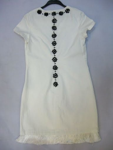 90809A-34 KENZO WHITE COTTON&POLYESTER DRESS SIZE 2 4 6(BACK) PR