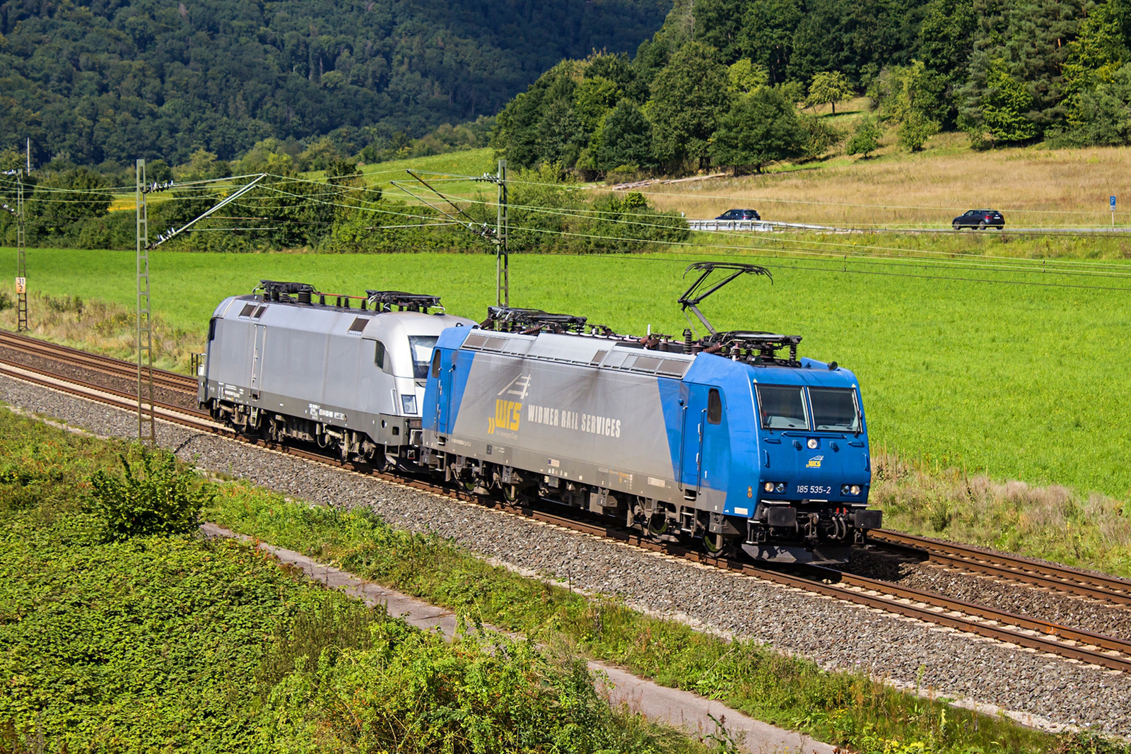 185 535 + ES 64 U2 - 100 Harrbach (2021.09.04).