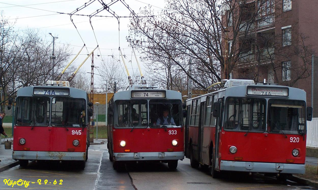 945 + 933 + 920 - 74A; 74 (Csáktornya park)